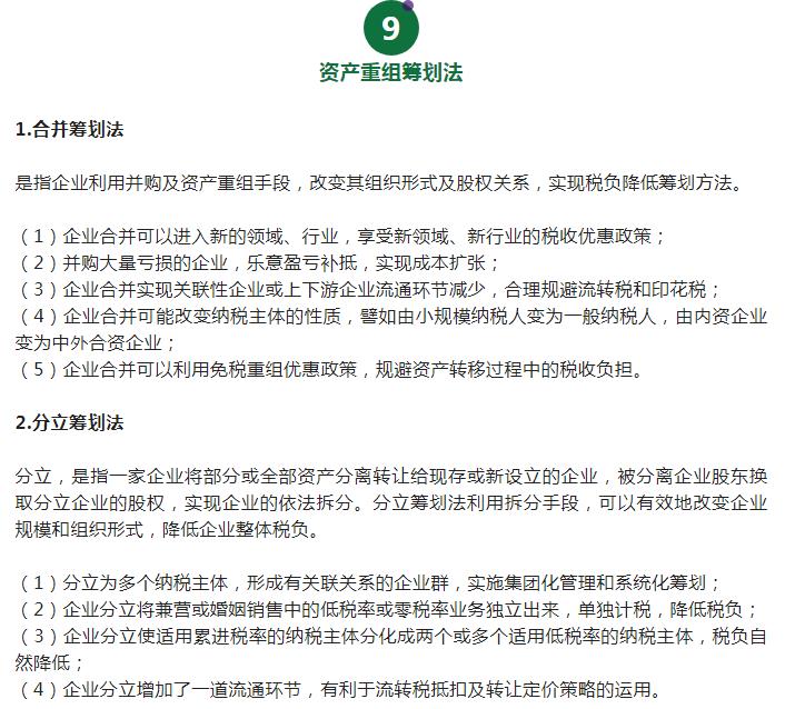 纳税筹划基本方法有哪些,近期表述