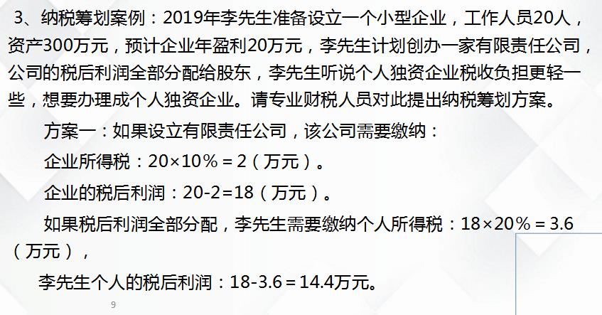合理避税实例分析,今日解答