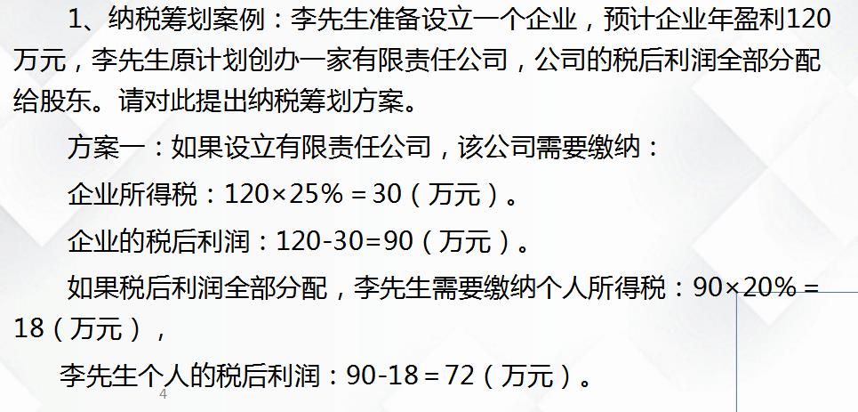 合理避税实例分析,今日解答