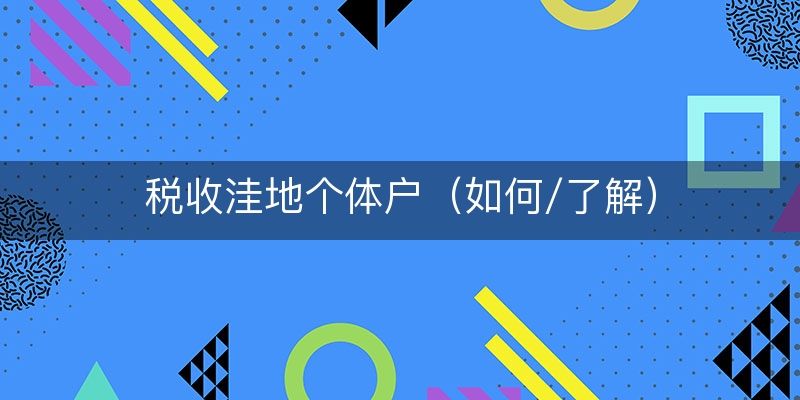 税收洼地个体户（如何/了解）