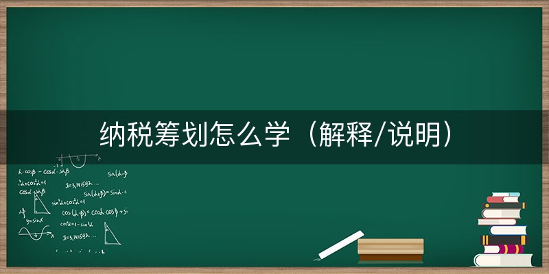 纳税筹划怎么学（解释/说明）