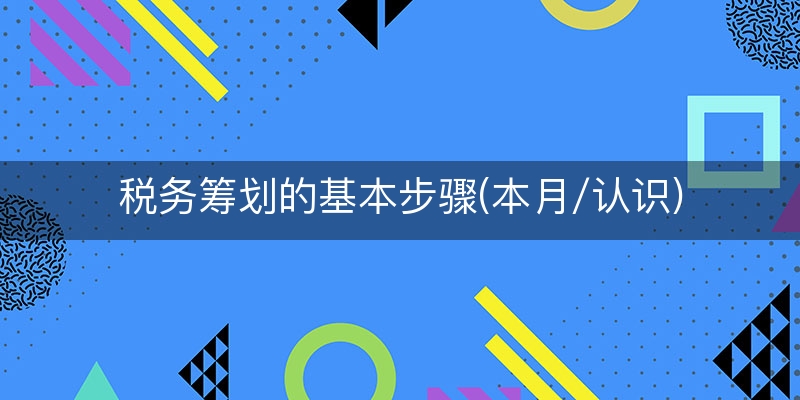 税务筹划的基本步骤(本月/认识)