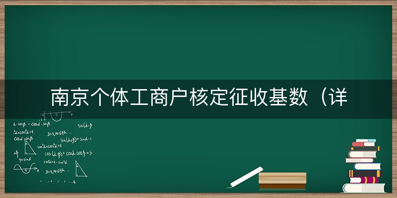 南京个体工商户核定征收基数（详细/说明）
