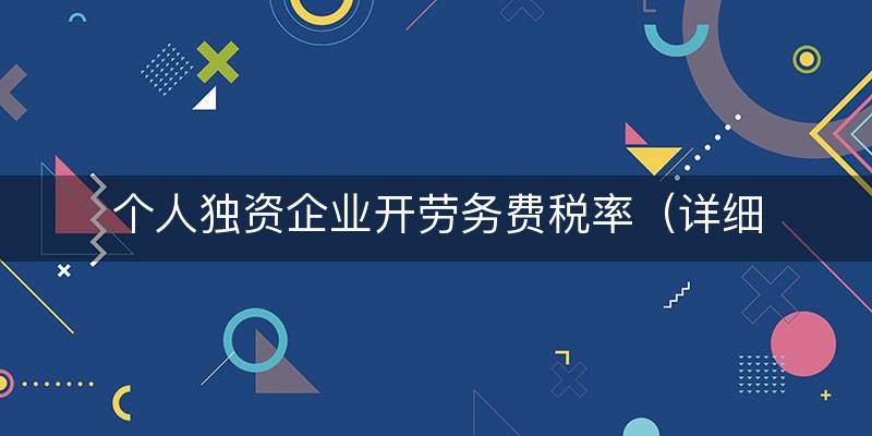 个人独资企业开劳务费税率（详细/了解）