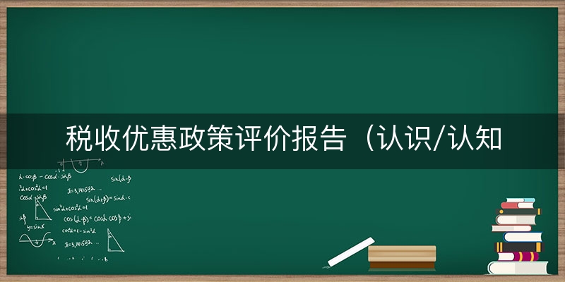 税收优惠政策评价报告（认识/认知）