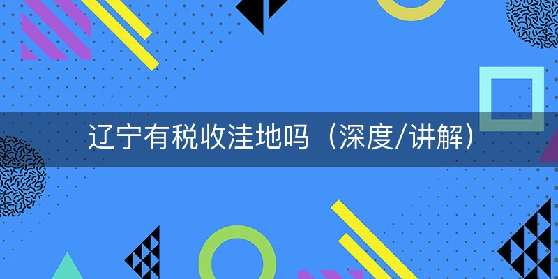 辽宁有税收洼地吗（深度/讲解）