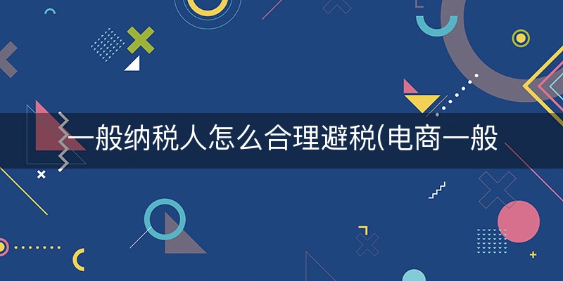 一般纳税人怎么合理避税(电商一般纳税人怎么避税)（阐述/评论）