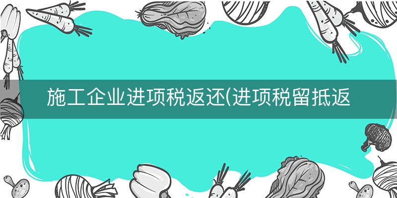 施工企业进项税返还(进项税留抵返还政策)(今日/理解)