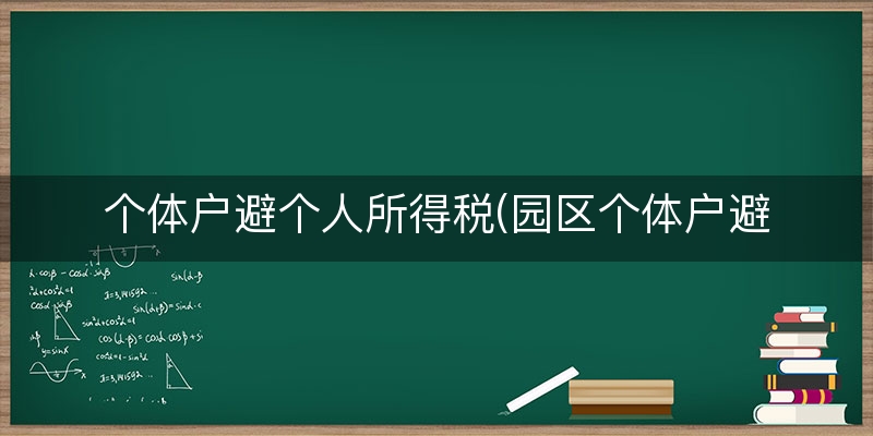 个体户避个人所得税(园区个体户避税)