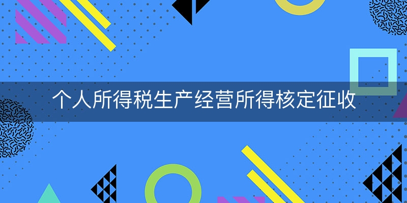 个人所得税生产经营所得核定征收(个体经营所得核定征收)