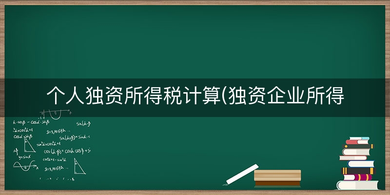 个人独资所得税计算(独资企业所得税怎么算)