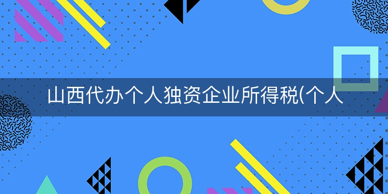 山西代办个人独资企业所得税(个人独资企业纳税标准)