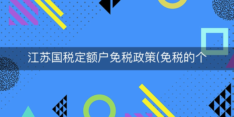 江苏国税定额户免税政策(免税的个体户怎么申报)