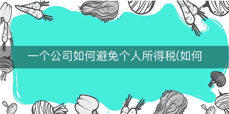 一个公司如何避免个人所得税(如何避开个人所得税)