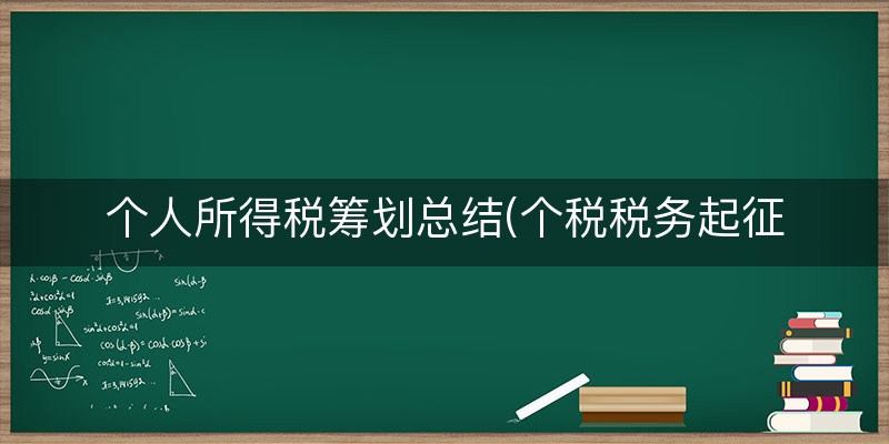 个人所得税筹划总结(个税税务起征点筹划)