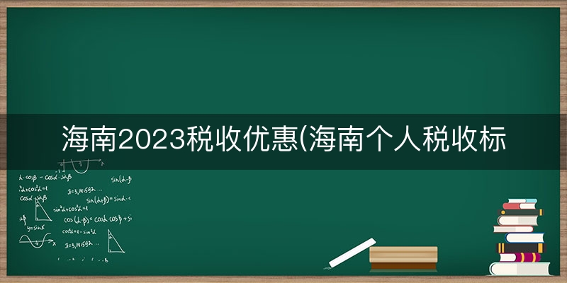 海南2023税收优惠(海南个人税收标准)