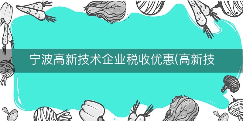 宁波高新技术企业税收优惠(高新技术企业的税收优惠)