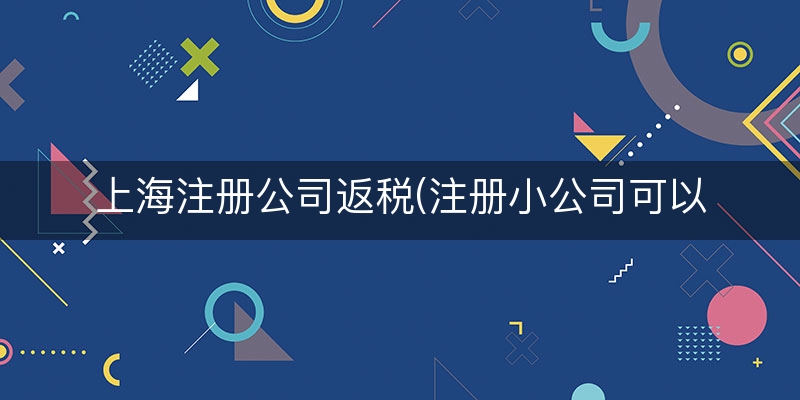 上海注册公司返税(注册小公司可以不交税吗)