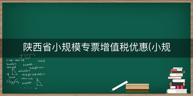 陕西省小规模专票增值税优惠(小规模开专票怎么交税)