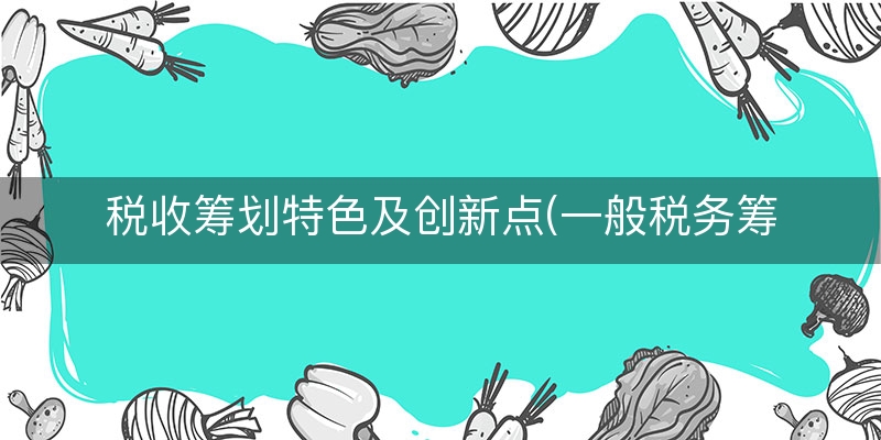 税收筹划特色及创新点(一般税务筹划)