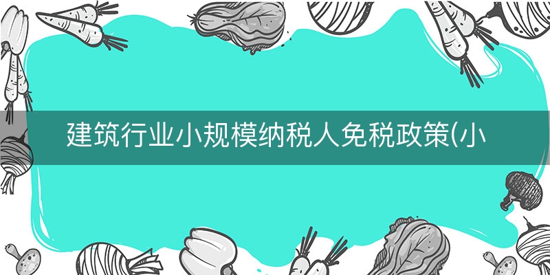 建筑行业小规模纳税人免税政策(小规模纳税人农业免税政策)