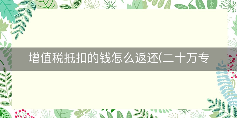 增值税抵扣的钱怎么返还(二十万专票交多少税钱)