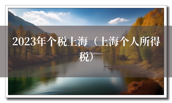 2023年个税上海(上海个人所得税) 2023年个税上海(上海个人所得税)