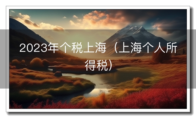 2023年个税上海(上海个人所得税) 2023年个税上海(上海个人所得税)