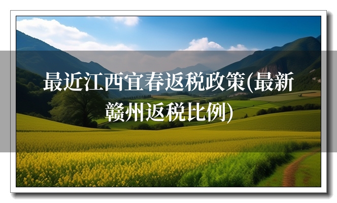 最近江西宜春返税政策(最新赣州返税比例)